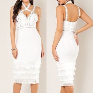 White Spandex Bandage Dress
